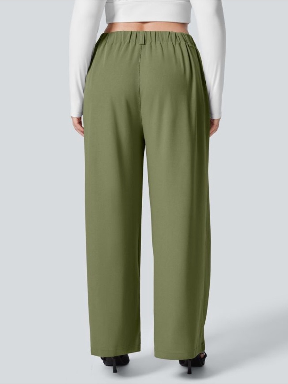 HALARA Olive Wide-Leg High-Waist Pants - Picture 2 of 10